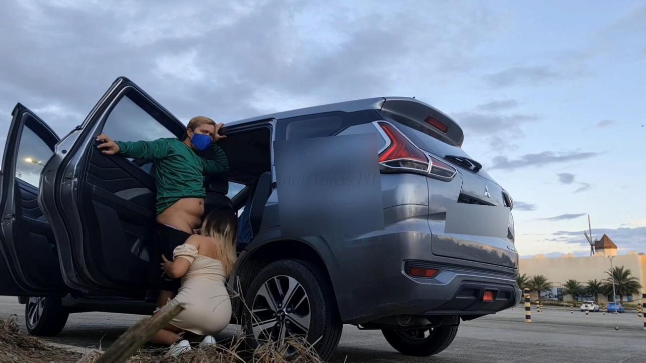 Car Sex at the Parking, Cream Pie Anal Fuck